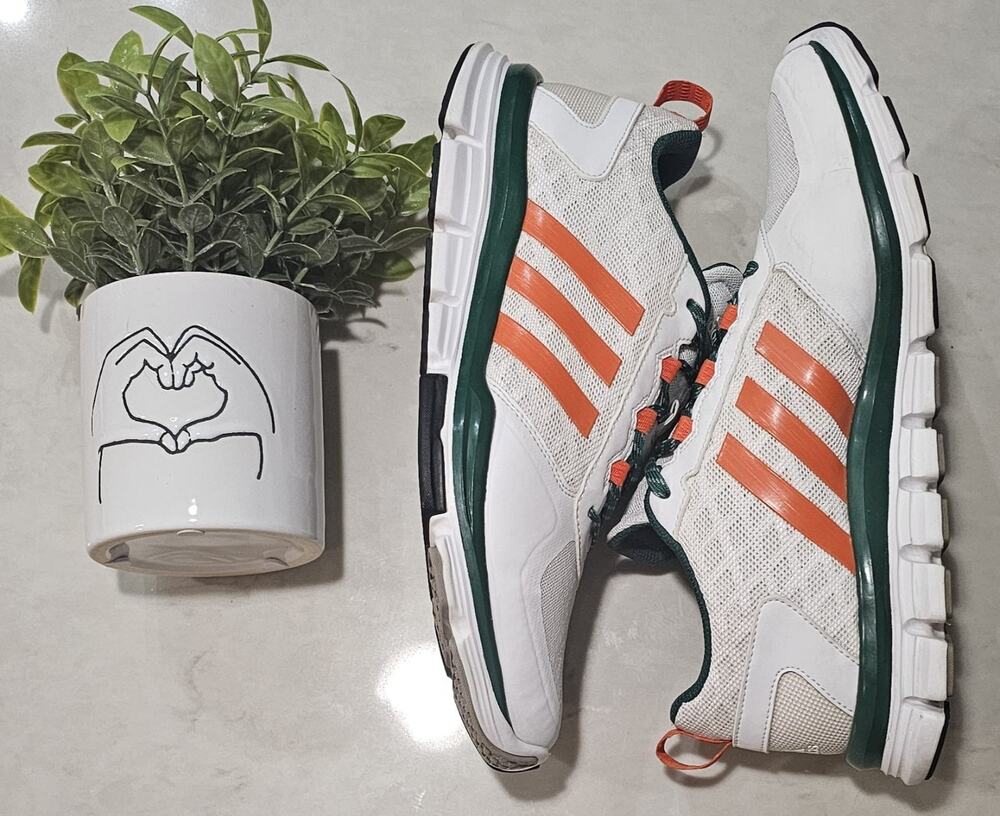 Adidas Speed Trainer 2 Miami Hurricanes Mens Size 10 White Green Orange Training